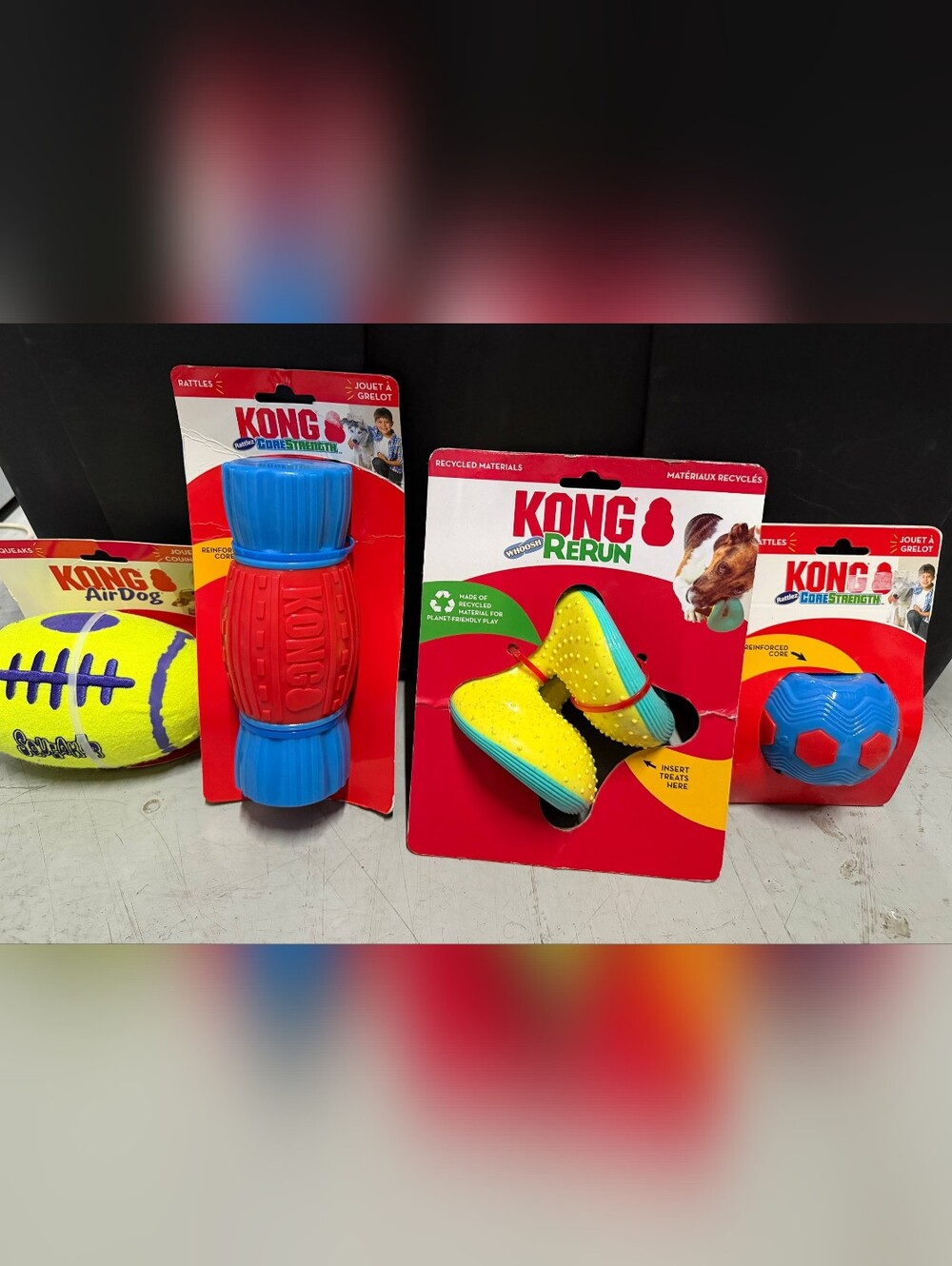 Tough Dog Toy Lot - 4 Pack Interactive Fetch & Chew Toys for Medium Large Dogs